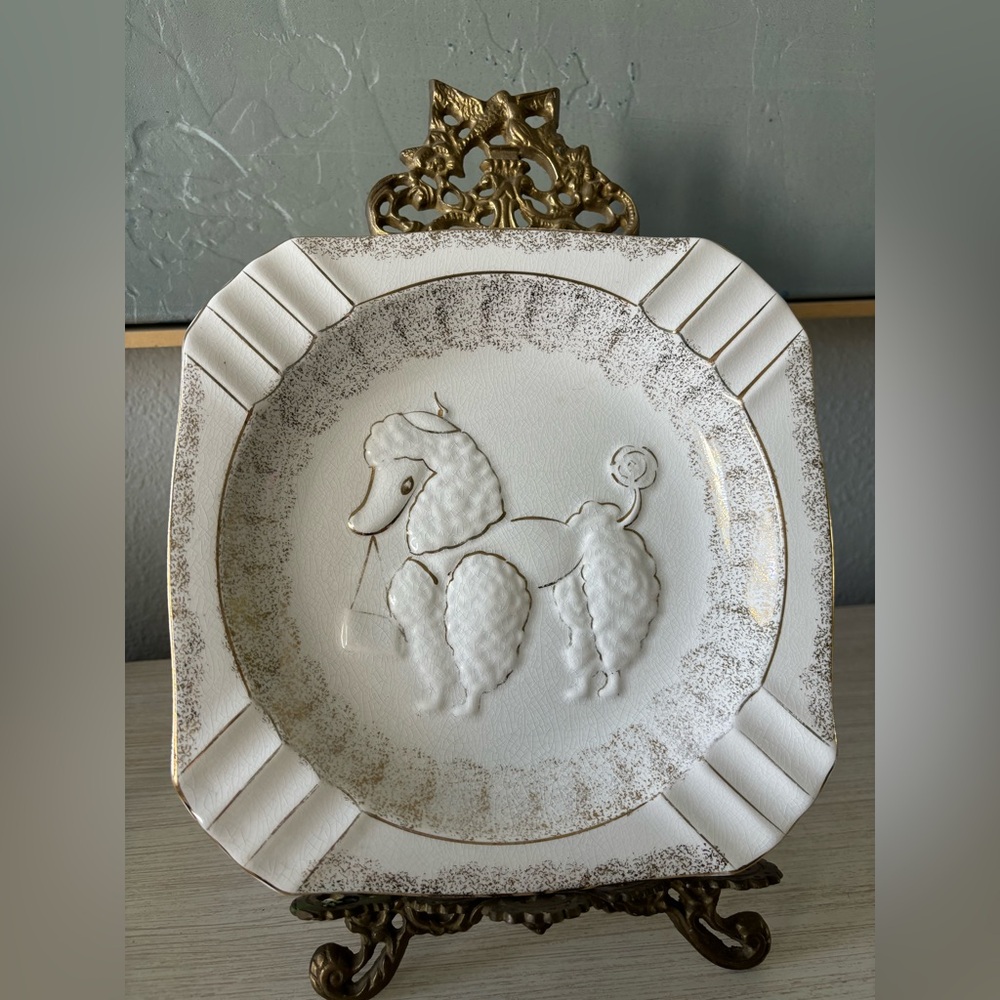Huge vintage ashtray with poodle